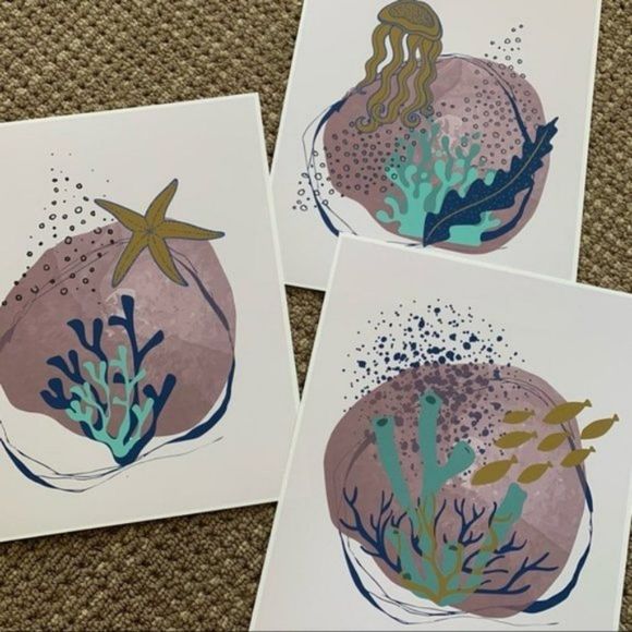 Modern star fish illustration abstract art print - Picture 9 of 15